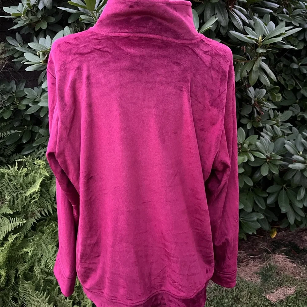 Croft & Barrow Magenta Quarter-Zip Sweatshirt - Picture 5 of 6